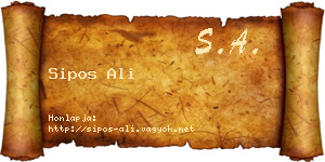 Sipos Ali névjegykártya